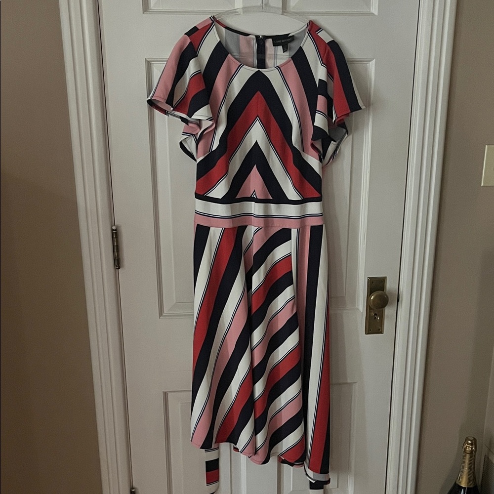 Lane Bryant Women's Multicolor Chevron Dress Size 14
